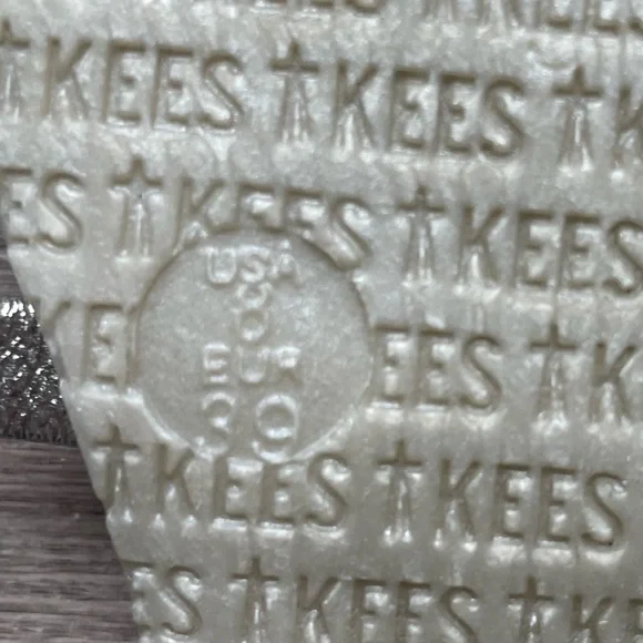 TKEES Gemma Metallic Silver Two Strap Flat Slide Sandal - Picture 13 of 14